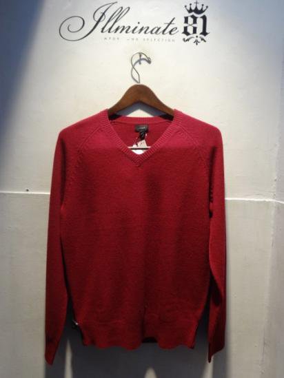 J.Crew Lambswool V-Neck knit Red