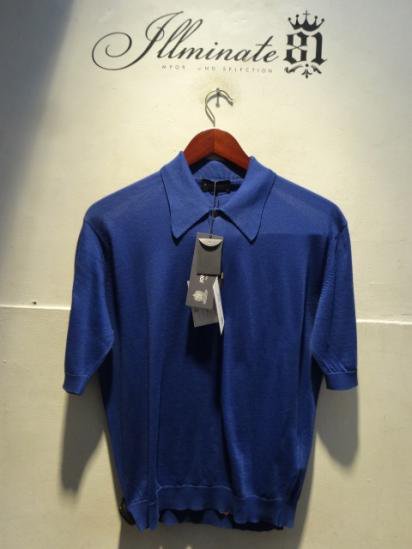 John Smedley Sea Isrand Cotton Polo Shirts Made in England Blue