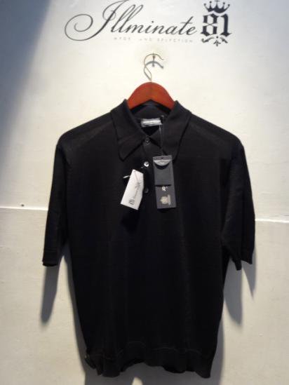 John Smedley Sea Isrand Cotton Polo Shirts Made in England Black