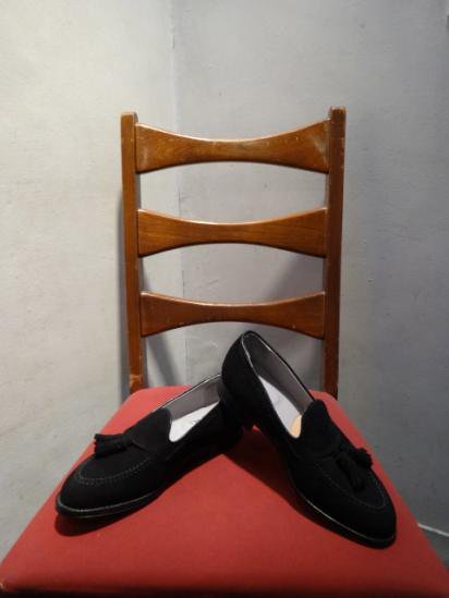 ALDEN Tassel loafer Made in USA Black Nuback Leather Sole