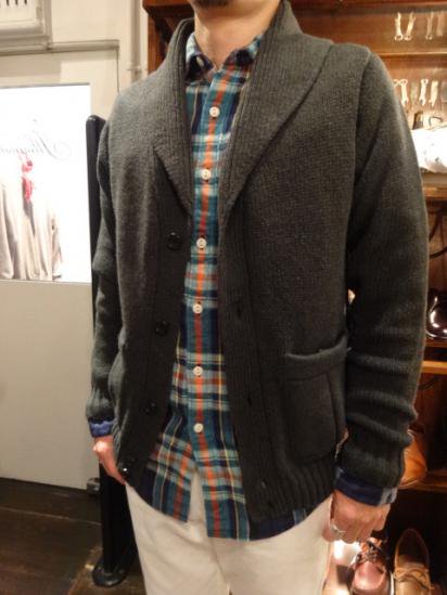 John Smedley shawl collar cardigan Cashmere & Wool Style Sample