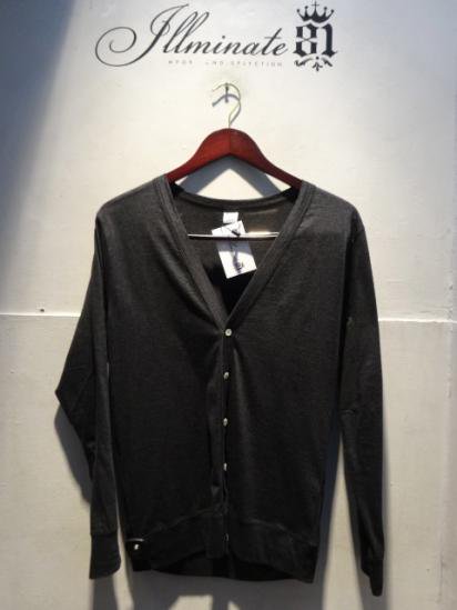 Gicipi Cotton Jersey Cardigan Made in Italy Carbon