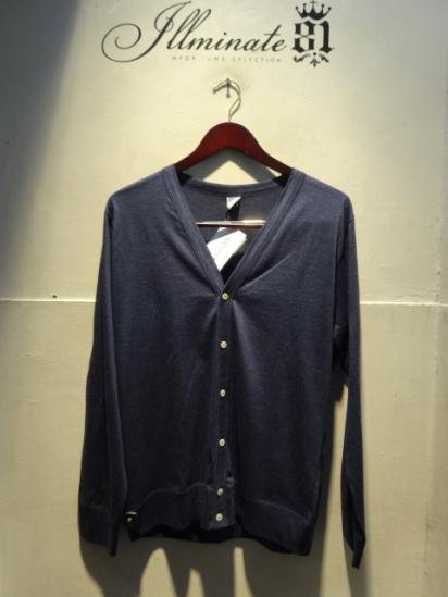 Gicipi Cotton Jersey Cardigan Made in Italy Navy