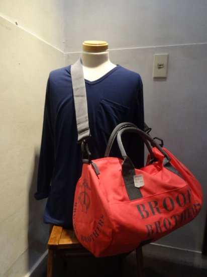 Brooks Brothers Canvas Boston Bag Red