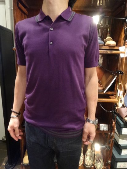 John Smedley Sea Isrand Cotton Polo Shirts Made in England Purple
