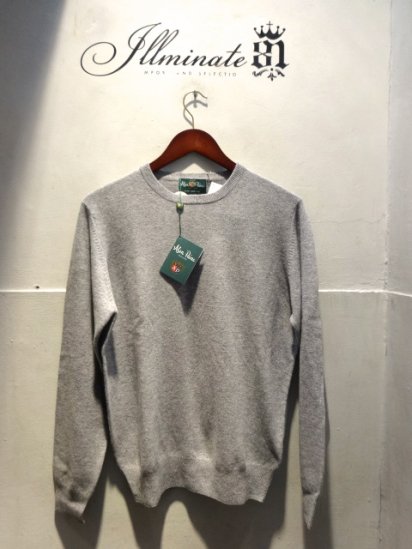 Alan Paine England Geelong Wool Crew Neck Sweater Gray - ILLMINATE ...