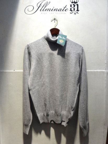 Alan Paine England Geelong Wool Turtle Neck Sweater Gray