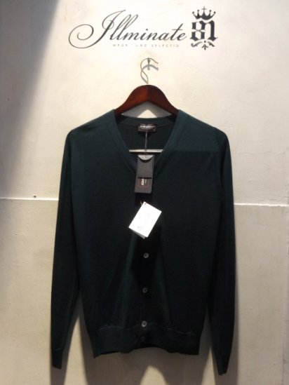 John Smedley SANDOWN Wool Cardigan Made in England Green