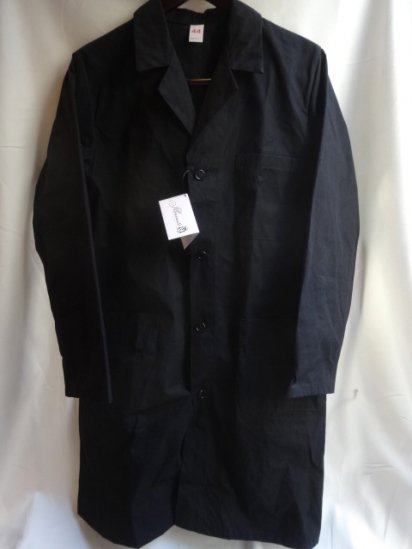 MADE IN ITALY SHOP COAT Cotton Paraffin <BR>Black