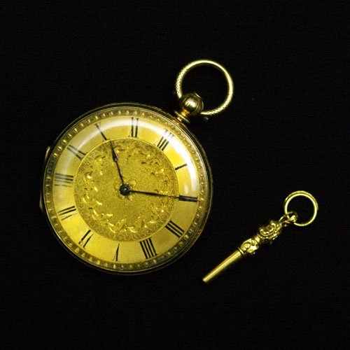 アンティーク Jules Girod 鍵巻き式懐中時計 14K - 埼玉のアンティーク販売・買取のお店 Free Style Antiques