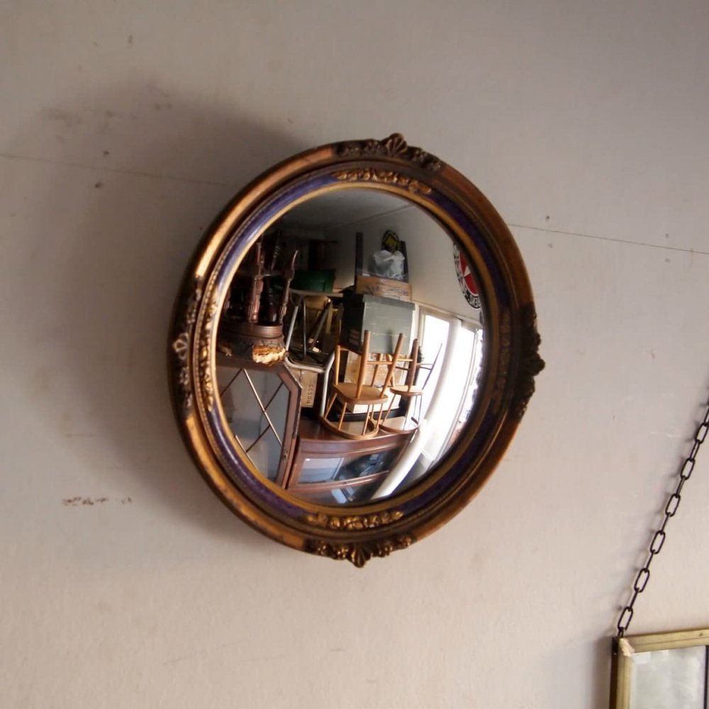 コンベックスミラー 鏡 イタリア製 ハンドメイド凸面鏡 サイズS 高級