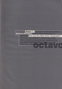 Octavo 87.4 journal of typography, Issue 4β
