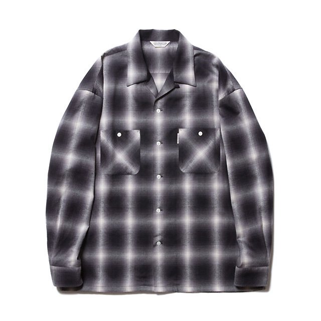 Ombre Check Open-Neck L/S Shirt - 【MODERATE GENERALLY-モデレイト