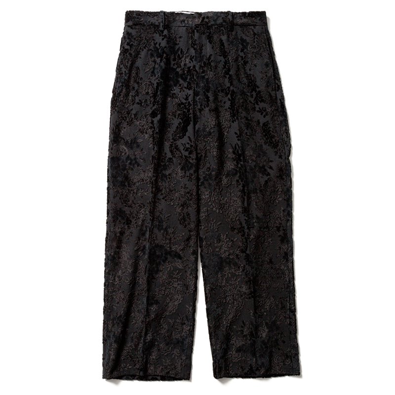 FLOWER VELVET WIDE SILHOUETTE SLACKS - 【MODERATE GENERALLY