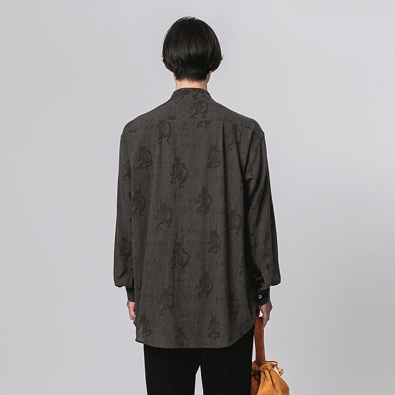 MAYOKE” WA-NECK BIG L/S SHIRT - 【MODERATE GENERALLY-モデレイト