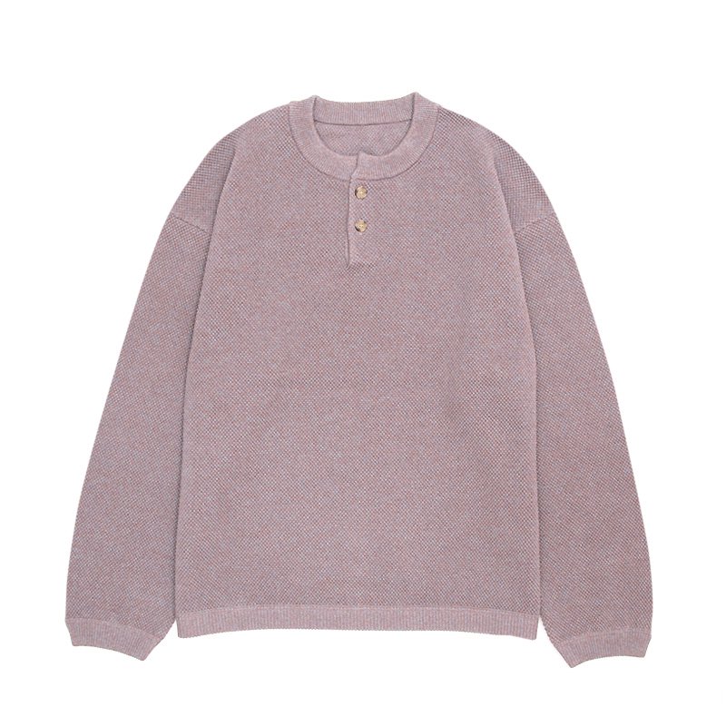 Moss stitch henley neck - 【MODERATE GENERALLY-モデレイトジェネ