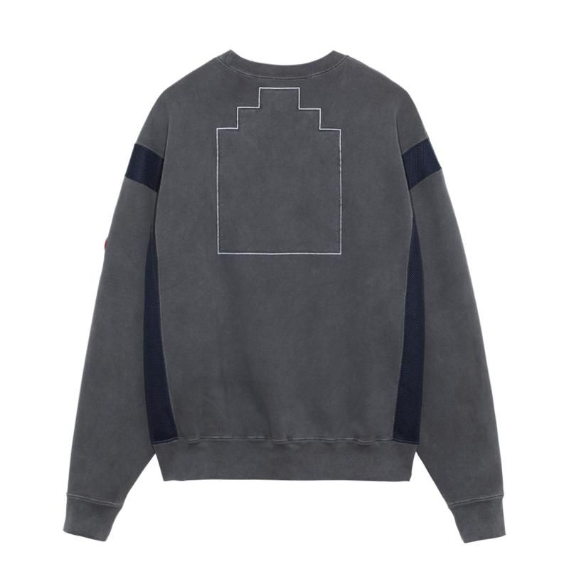 OVERDYE SIDE MESH CREW NECK - 【MODERATE GENERALLY