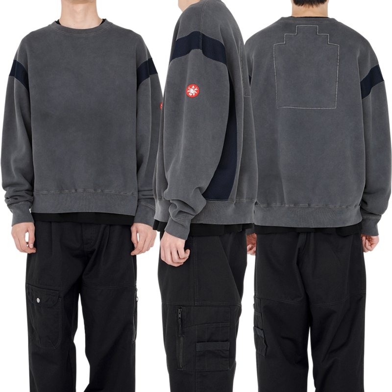 OVERDYE SIDE MESH CREW NECK - 【MODERATE GENERALLY-モデレイト