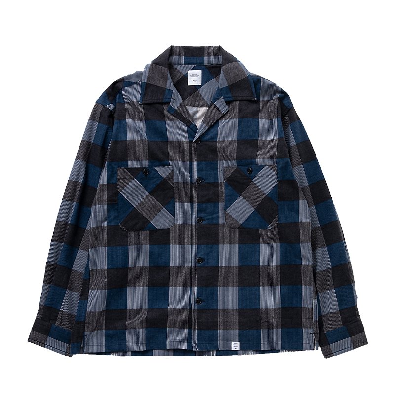 L/S FLANNEL OPEN COLLAR SHIRT “ROGERS” - 【MODERATE