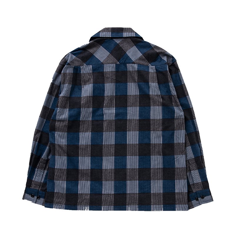 L/S FLANNEL OPEN COLLAR SHIRT “ROGERS” - 【MODERATE