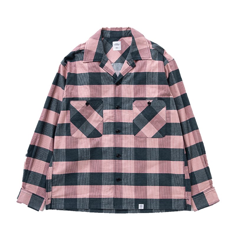 L/S FLANNEL OPEN COLLAR SHIRT “ROGERS” - 【MODERATE GENERALLY