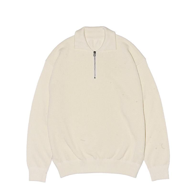 Moss stitch Half Zip Polo - 【MODERATE GENERALLY-モデレイトジェネ