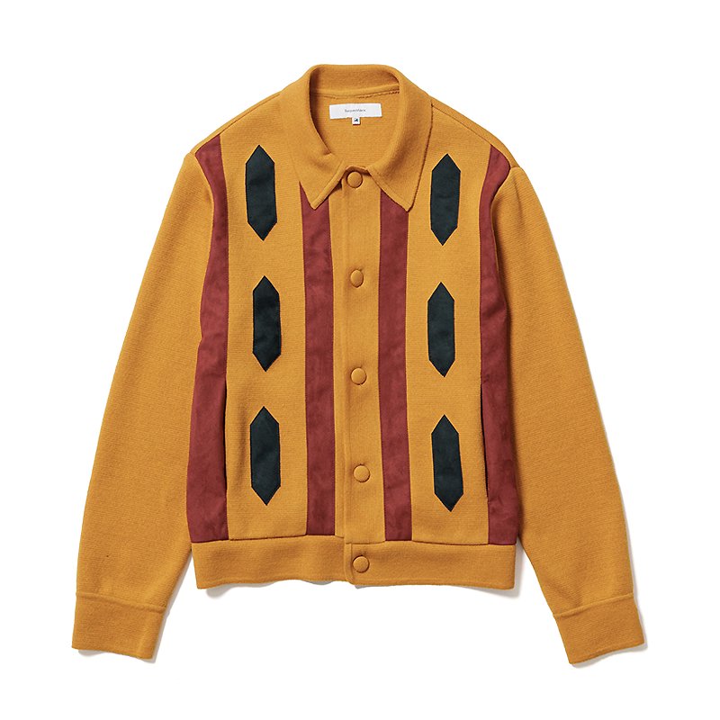 FAUX SUEDE SUEDE RASTA KNIT CARDIGAN - 【MODERATE GENERALLY