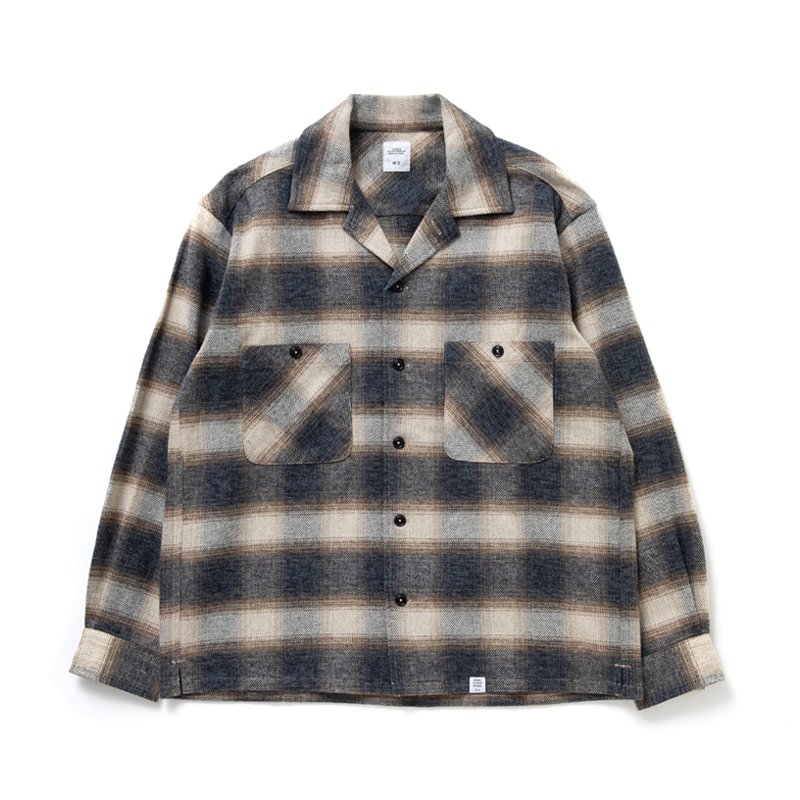 OMBRE CHECK OPEN COLLAR SHIRT “ROGERS” - 【MODERATE GENERALLY 