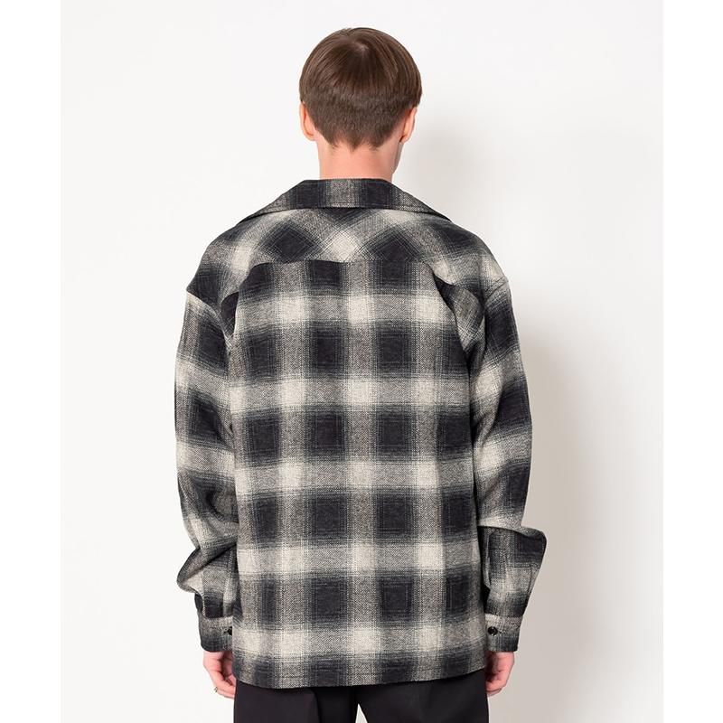 OMBRE CHECK OPEN COLLAR SHIRT “ROGERS” - 【MODERATE OMBRE CHECK OPEN COLLAR SHIRT “ROGERS” - 【MODERATE