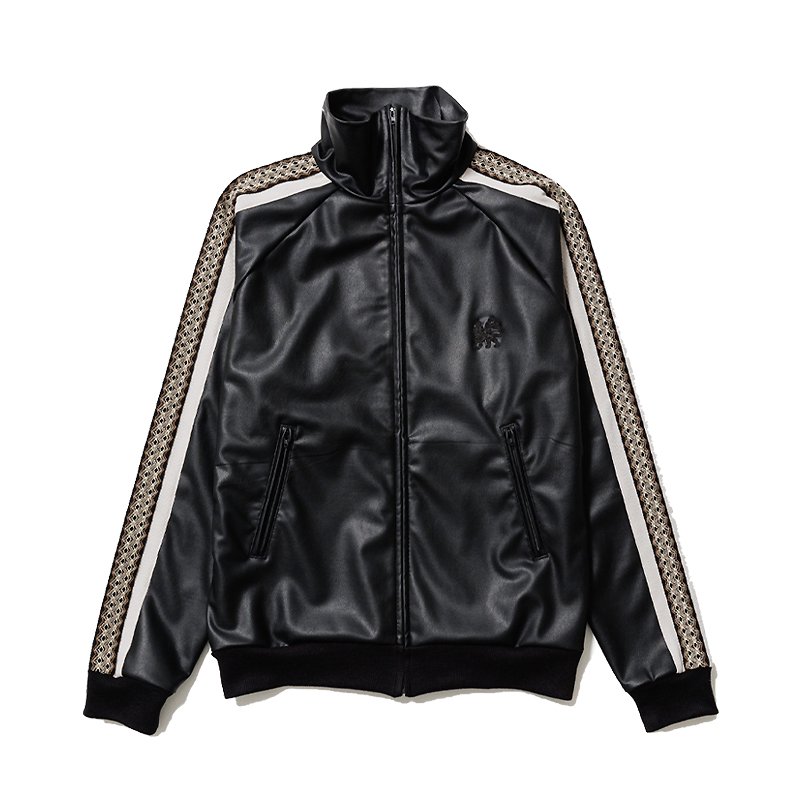 【 kinema】synthetic leather track jacket裏地ポリエステル100%