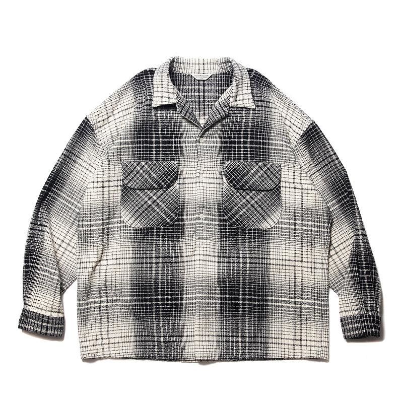 Ombre Check Open Collar Pullover L/S Shirt - 【MODERATE GENERALLY