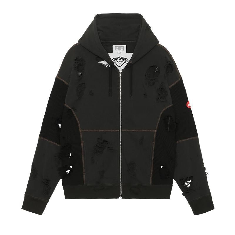 CAV EMPT(C.E) PLAGUE WIDE RIB CUT ZIP HOODY Size-L