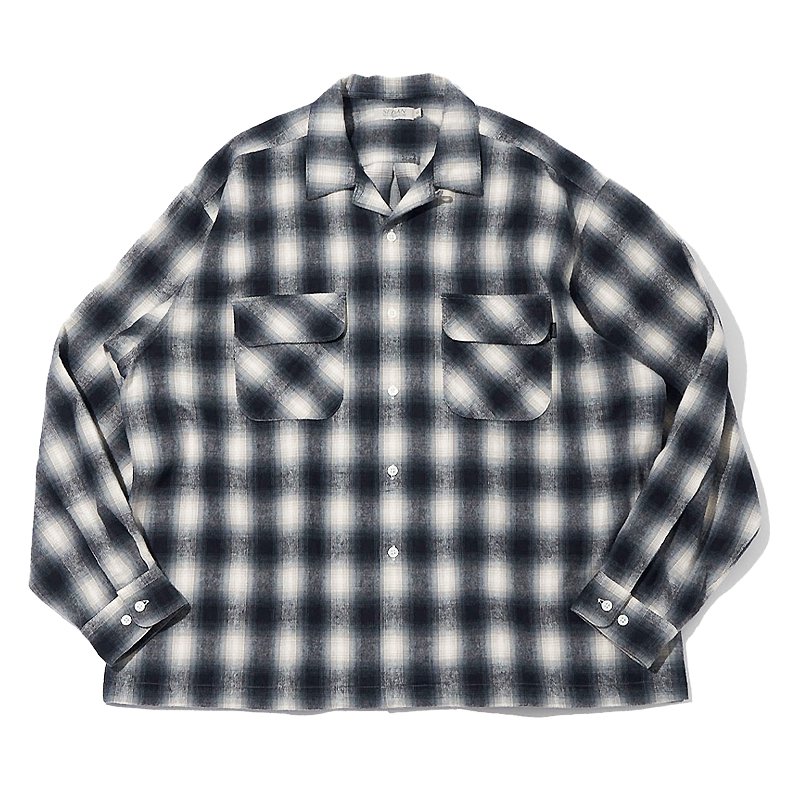 BRUSHED OMBRE PLAID OPEN COLLAR SHIRT23AW - www.canoerestigouche.ca