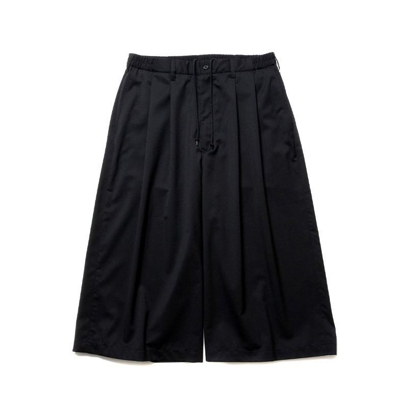 パンツ COMBAT WOOLTWILL SHINCUTWIDEEASYTROUSERS Combat Wool Twill Shin Cut Wide Easy Trousers【BLACK