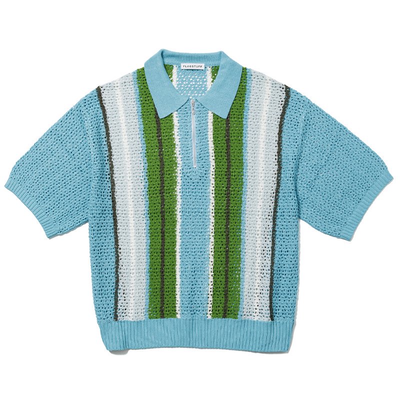 STRIPE S/S H/Z SUMMER SWEATER - 【MODERATE  GENERALLY-モデレイトジェネラリー】【SUNVELOCITY-サンヴェロシティ-】正規代理店(BEDWIN.COOTIE.COREFIGHTER.DELUXE.SASQUATCH  fabrix.RATS)