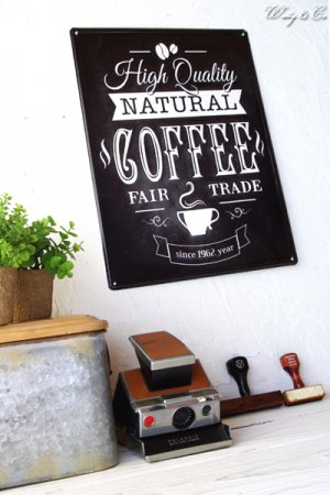 ティンプレートL Natural Coffee ( 壁掛け 壁飾り サインプレート
