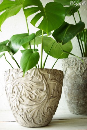 植木鉢 Foliage Relief Pot ( フラワーポット おしゃれ 陶器鉢 ...