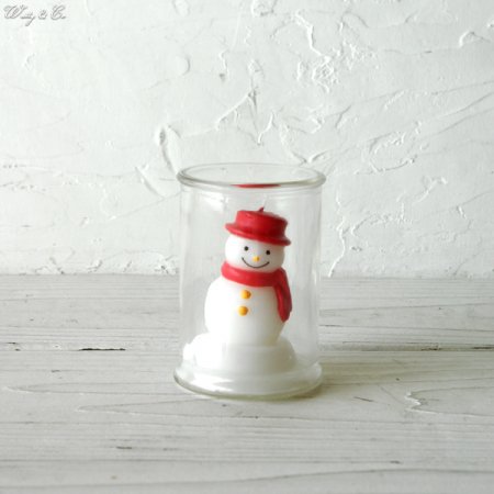 キャンドル スノーマン Glass In Candle Snowman おしゃれ ローソク ろうそく 雪だるま インテリア雑貨 Wutty Co