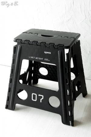 折りたたみ スツール Stepladder Slw Black 耐荷重150kg おしゃれ