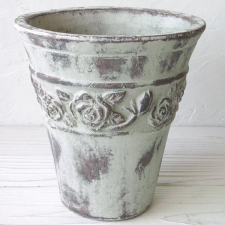 陶器製植木鉢 メルツ ローズポット L （フラワーポット グリーンポット 