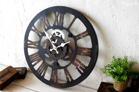 壁掛け時計 Cogwheel Roman (アンティーク調 壁掛時計 歯車