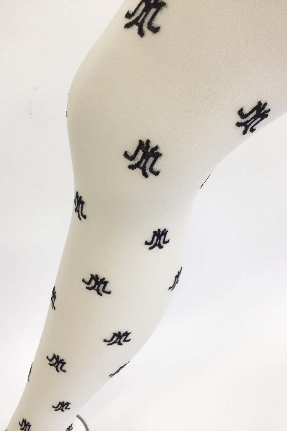 deux plus undemi モノグラム柄タイツ monogram Tights - 1/2 Un