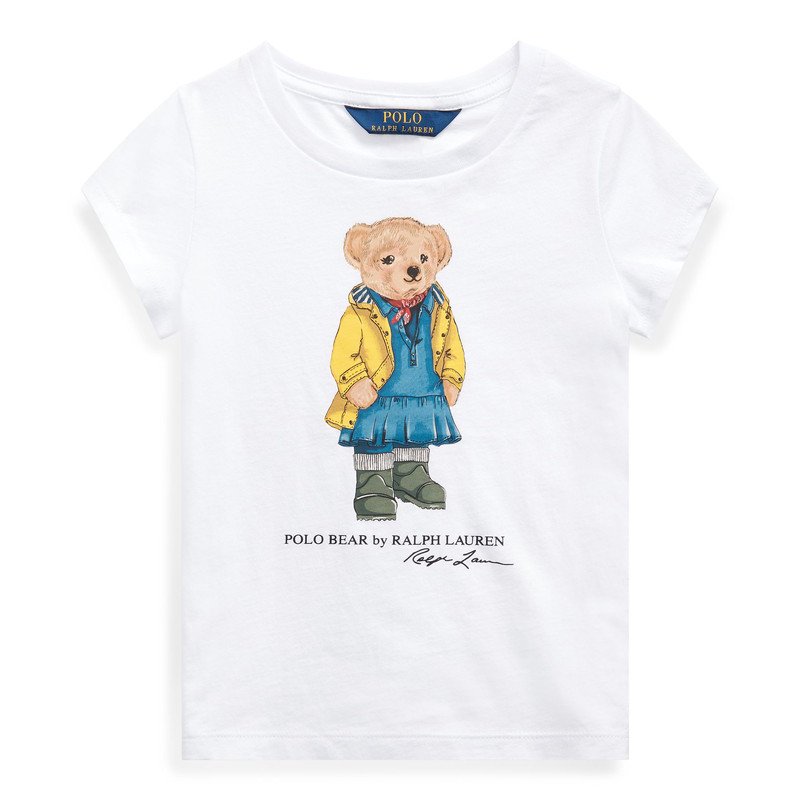 レインコートベア コットン 半袖ｔシャツ ホワイト 女の子2 7歳用 ラルフローレンの子供服専門店 ラルフ子供服本舗