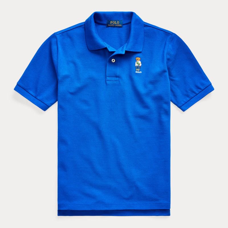ファニーパックベア・メッシュ・半袖ポロシャツ[ブルー](ボーイズS〜XL)