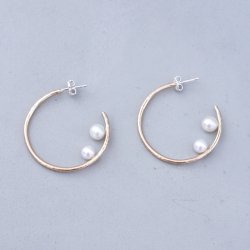 Double Pearl Hoop ( 3cm )