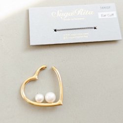 Heart  Ear Cuff  - Pearl