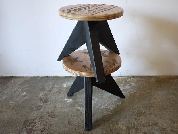 スツール m&m furniture m&m furniture 丸スツール(ロー)-レーザー彫-（星M&Mロゴ）20A/W