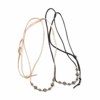 hobo 925 SILVER BEADS NECKLACE with COW LEATHER CORD