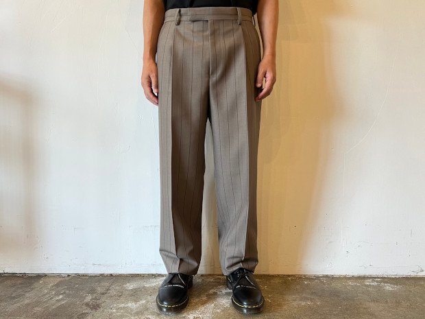 WACKOMARIA DOUBLE PLEATED TROUSERS (DORMEUIL / STRIPED) 23AW |  奈良市にあるセレクトショップHelden