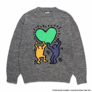 <img class='new_mark_img1' src='https://img.shop-pro.jp/img/new/icons5.gif' style='border:none;display:inline;margin:0px;padding:0px;width:auto;' />WACKOMARIA KEITH HARING / JACQUARD CREW NECK KNIT SWEATER (TYPE-2)